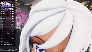 Elfie Love performs in a 3D VRChat POV scene