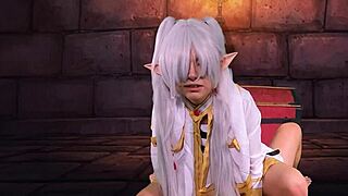 Petite Elf Frieren Recruits Warrior For Dirty Sword Sex In Cosplay