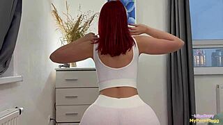 i slipped my big cock into that busty sportsgirl's tight pussy while she was training, she didn't notice