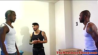 Muscular Gay Hunks Engage in Cocksucking and Fucking Trio