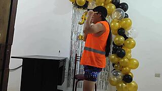 Milf Fucks Plumber In Doggy After New Year's Party