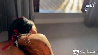 Drii Cordeiro swallows cum at beach house