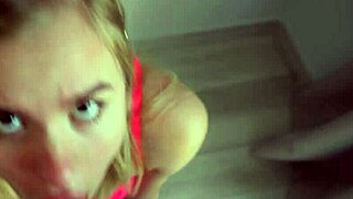 Slutty blonde teen rides big cock in quick doggystyle