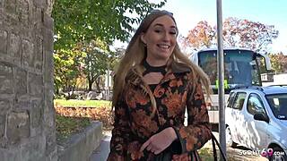 german scout convinces fashion teen model liza into anal for cash