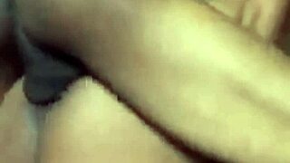 Wifey in monkey missionary gets close-up cumshot after handjob