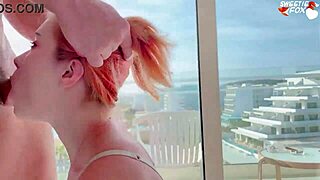 Redhead girlfriend gets rough doggystyle after blowjob and cum inside