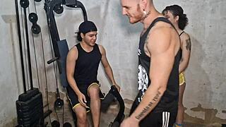 gym workout turns into hot bisexual sex