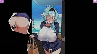 takeaway delivery person with huge tits and curvy body