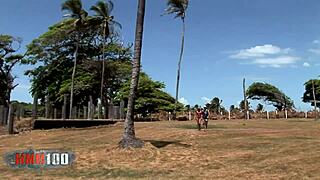 hot pornstar barbie banks gets rough anal fucking outdoors!