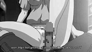 Watch this anime footjob scene unfold.