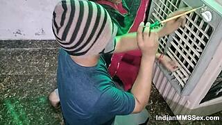 Indian wife fucks electrician fixing water cooler