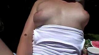 Little april fingering pussy at picnic outdoor