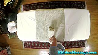 Natural-Tit Asian Babe Banged by Lucky Masseur