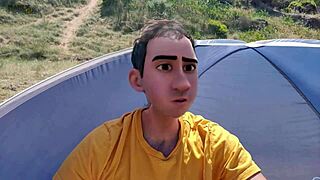 feeling the thrill of a footjob on the beach with my stepdad's monster cock