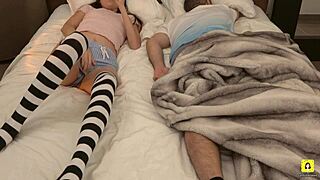 Snuck Stepdad’s Phone to Masturbate Right Beside Him in Bed