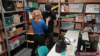 oh yeah, busty milf officer rips clothes off thief and dominates with femdom fucking, ass pounding, and monster cock blowjob