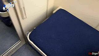 cute 18 yo girl loses her tight pussy on a public train gamble.