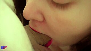 this sensual russian amateur does a sloppy blowjob close up with cum play