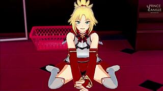 Mordred from Fate Apocrypha masturbating you to finish inside