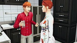 mature woman helps stepson with sex in his room