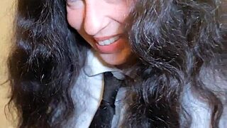 I'm so nervous to fuck as a schoolgirl with parents coming.