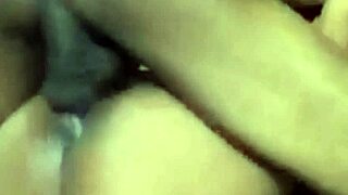 Wifey in monkey missionary gets close-up cumshot after handjob