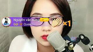 damn, this korean babe with glasses livestreams hot on uplive!