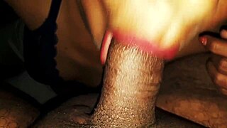 Susy Sucks Stepbrother's Cock With Red Lips