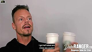 coffee date turns into rough blowjob and fuck with blonde milf april paisley on dateranger com