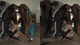 nylon 3d vr stereoscopic preview with monster cock