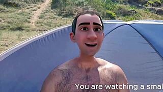 feeling the thrill of a footjob on the beach with my stepdad's monster cock