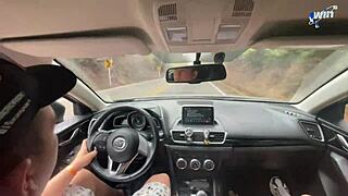 sara blonde giving blowjob outdoors in colombia