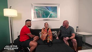 Fucking my husband’s stepbrother after sweaty training session! Damn, this blonde milf craves that hard cock!