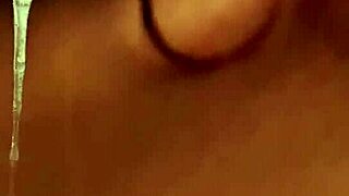 slutty babe catches cum on face from intense sucking