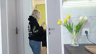 Young German scout Marilyn in hardcore street casting scenes