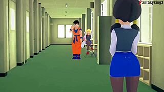 Android 21 transforms in sheer Dragon Ball fantasy