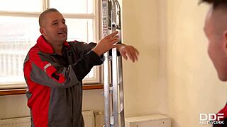 Boss Ani Blackfox Takes Double Drilling From Delivery Guys!