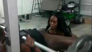 Black Midget Bodybuilder Gives Blowjob During Bench Press