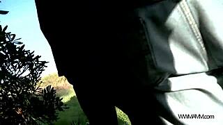 big ass brunette, do you like stranger's toy fucking your pussy in public?