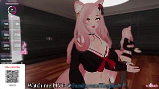 kanako the catgirl vtuber moans loud and squirts hard for her chat