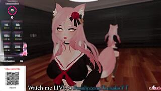 kanako the catgirl vtuber moans loud and squirts hard for her chat