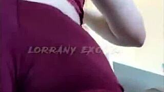 Albina Safada Showing Shorts Stuffed in Ass