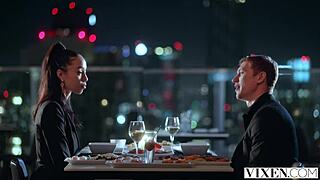 Stunning Alexis surprises Oliver with deepthroat and cowgirl on their steamy first date.