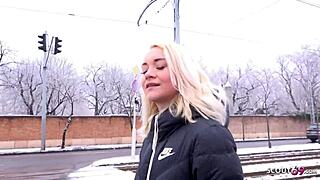 German Scout - Young 18+ Blue Eyes Teen 18+ Marilyn Fuck At Street Casting.