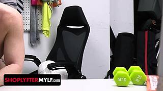 Busty pe coach caught shoplifting faces striptease and deepthroat punishment on sofa