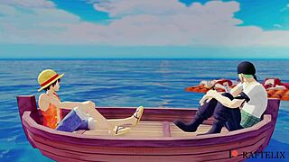 Hell yeah! One Piece 3D sex parody with Nami in wild gangbang action!