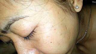 Vietnamese sister-in-law eagerly sucks big cock for cum in mouth during scandalous sex.