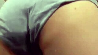 Blonde girl pees in her panties