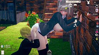 【性格ポジティブで明るい】 ai〇女プレイエロ動画 金髪爆乳jk編 エッチあり リアル3dcgエロゲーム【ヘンタイゲーム】