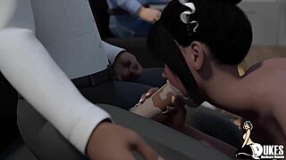 Black Tutor Takes Huge White Cock In Her Ass During Lesson!